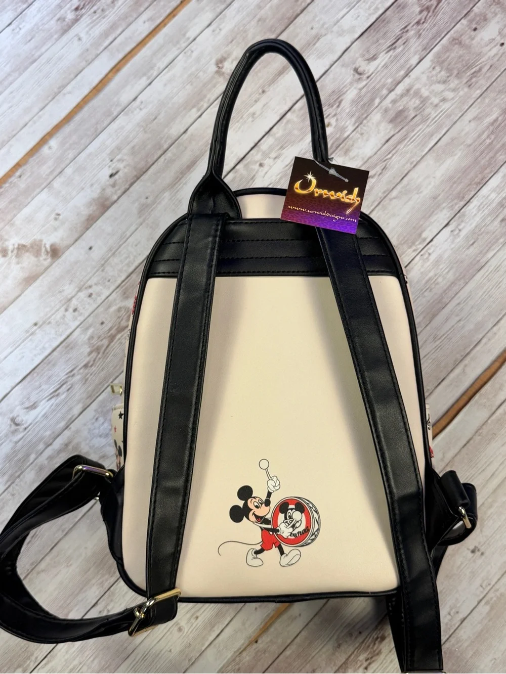 New Loungefly Mickey Mouse Club Mini Backpack - Cream & Red - Picture 9 of 11